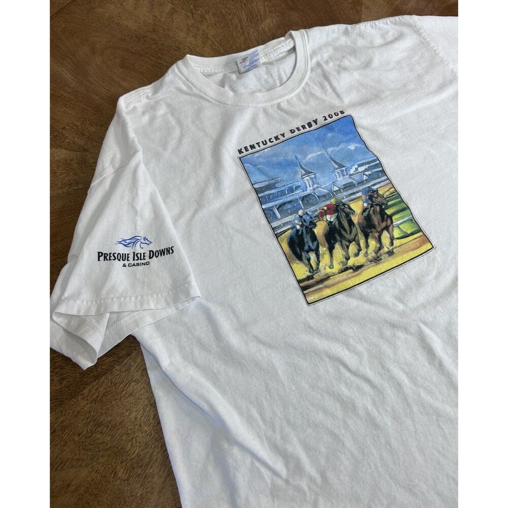 Kentucky Derby 2008 T Shirt XL Horse Racing Graphic Presque Isle Downs Gildan